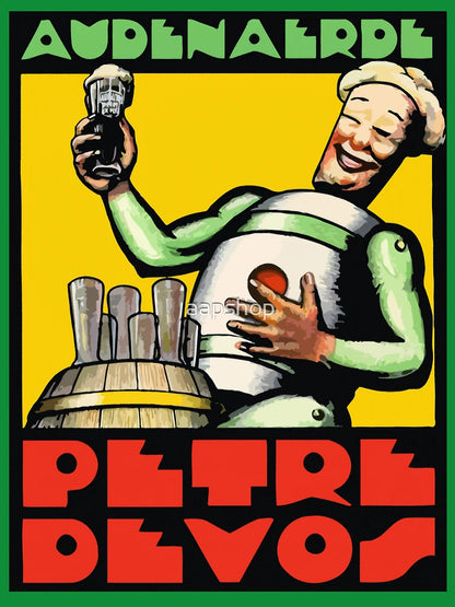 1930s Audenaerde Petre-Devos Belgian Beer advert retro style