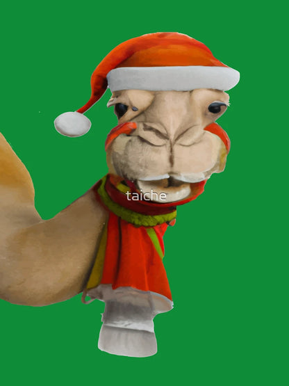 Adorable Cute Camel Wearing Santa Hat Christmas