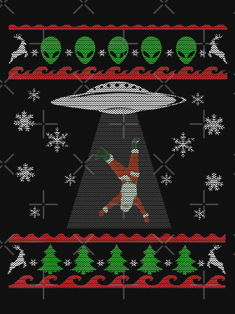 Alien Abduction Santa Ugly Christmas