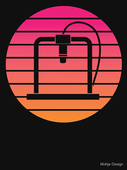 3D printer - circle, sunset