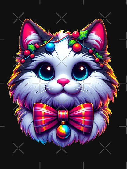 Festive Feline Adorable Christmas Cat with Bow Tie