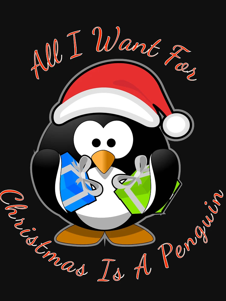 All I Want For Christmas Is A Penguin Santa Hat Gifts