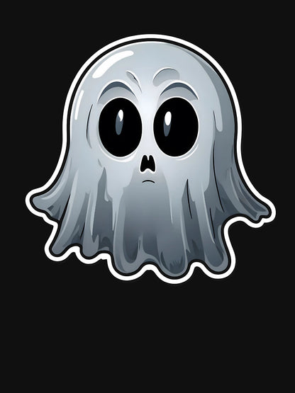 Ethereal Ghost 'Boo' Sticker – Glowing Font and Misty Tendrils - T shirt