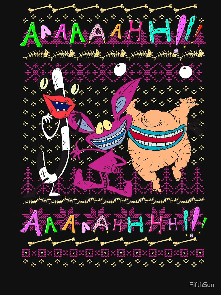 Aaahh!!! Real Monsters Christmas Scary Fun Ugly Sweater