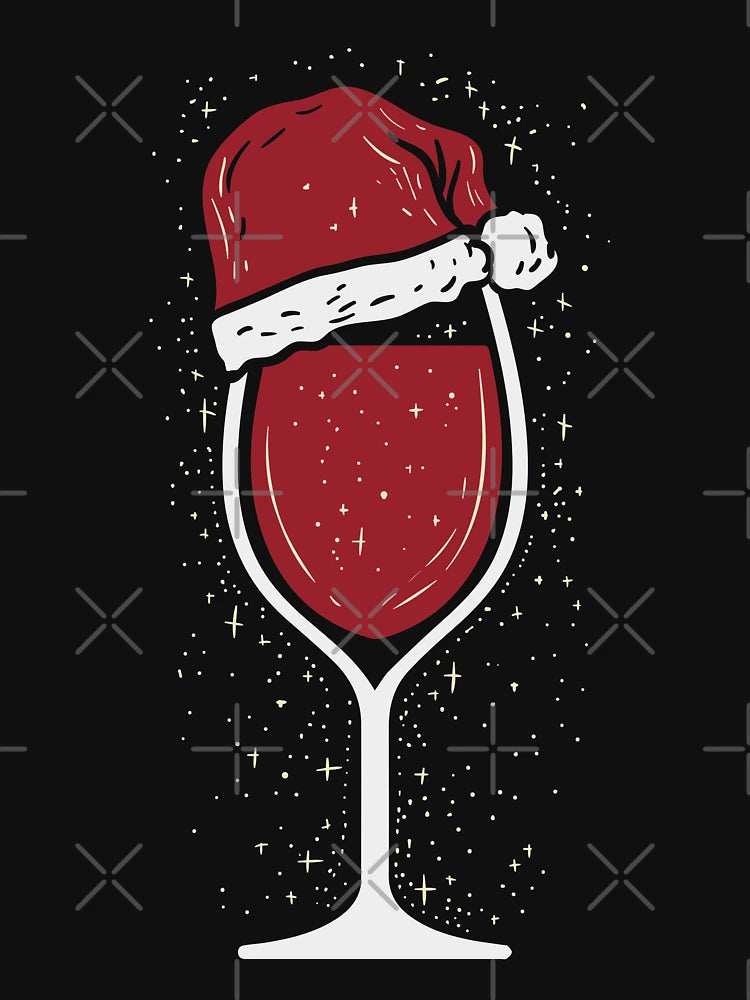 Festive drinks, mistletoe and wine