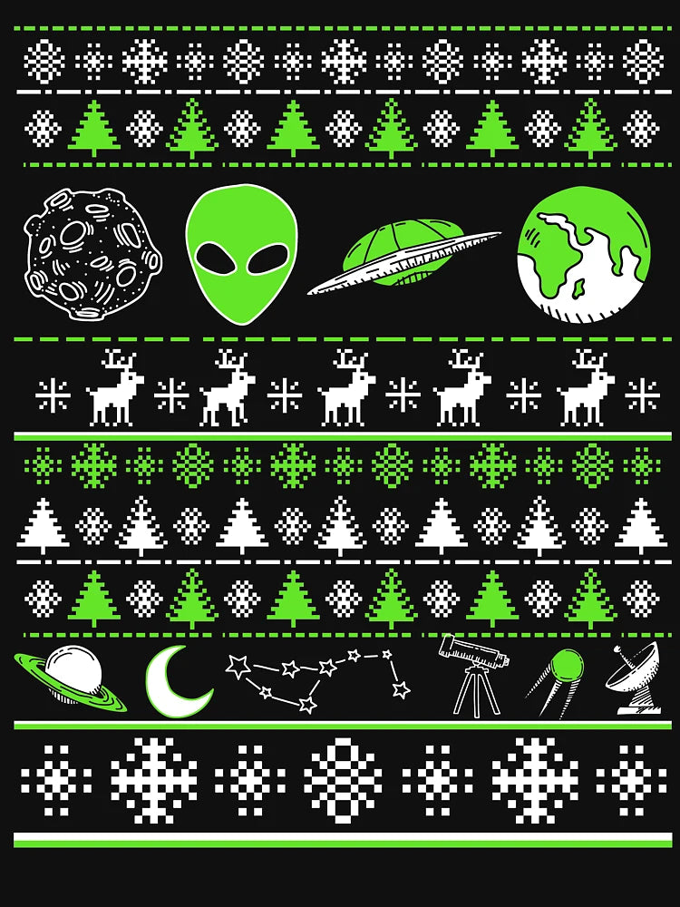 Alien Ugly Christmas Sweater Tee