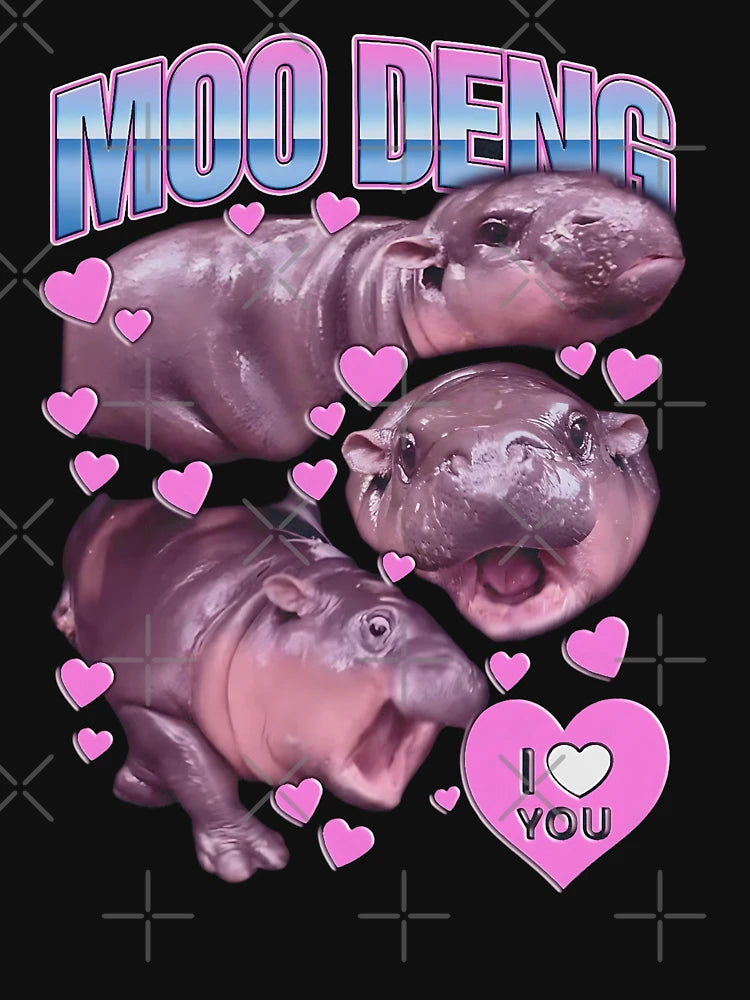 Adorable Moo Deng Baby Hippo Love  MooDeng