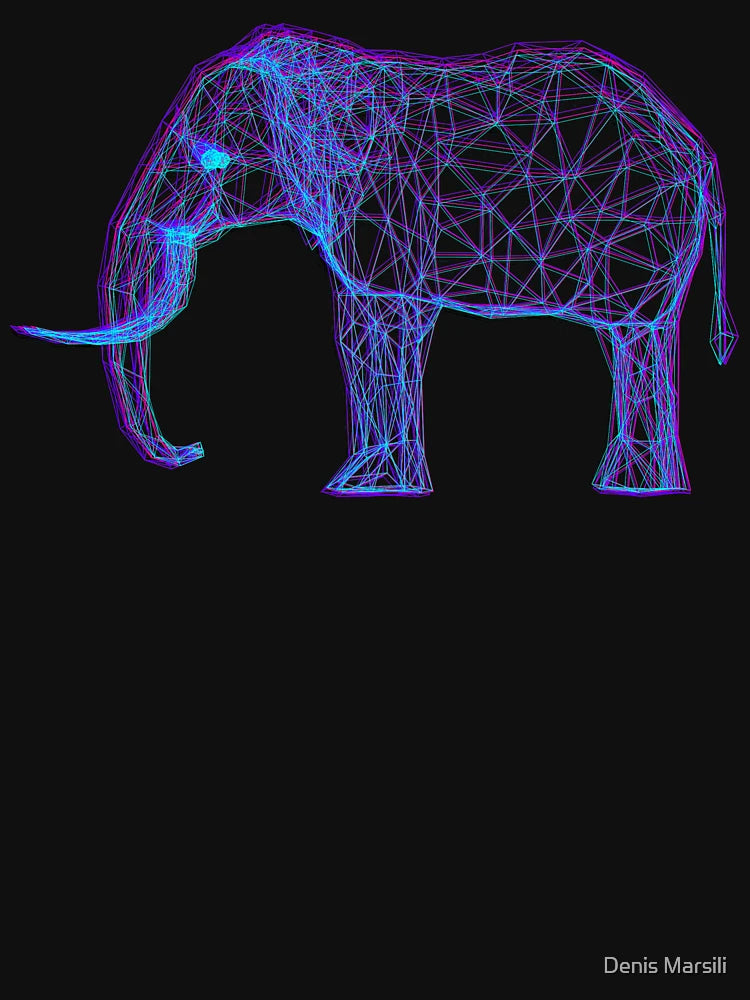 3D Elephant - Anaglyph Stereoscopic Effect