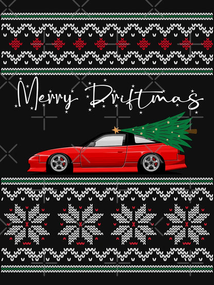 240SX Ugly Christmas Sweatshirt | Merry Driftmas, JDM, Gift for Car Guy, Lover, Enthusiast, Boyfriend, Xmas Tree, Rocking around the Christmas Tree