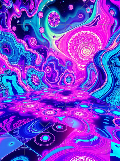 A.I. Neon Landscape 0001 FunFractals ChromaDepth 3D