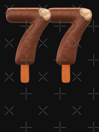 77 Ice Cream Seventy Seven Number 3d Chocolate