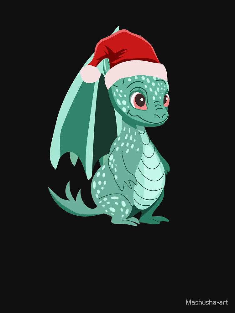 Dragon in a Christmas hat