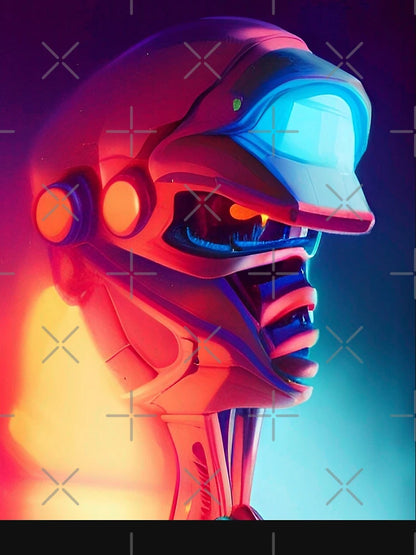 Alien 3D neon space synthwave art