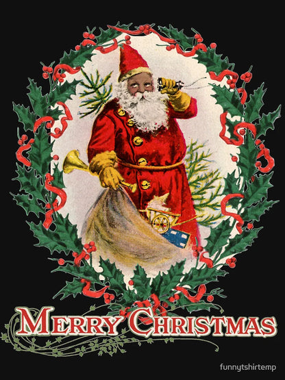 African American Santa Claus Antique Vintage Merry Christmas