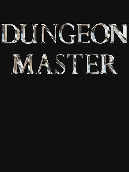 Dungeon Master in chrome 3D letters