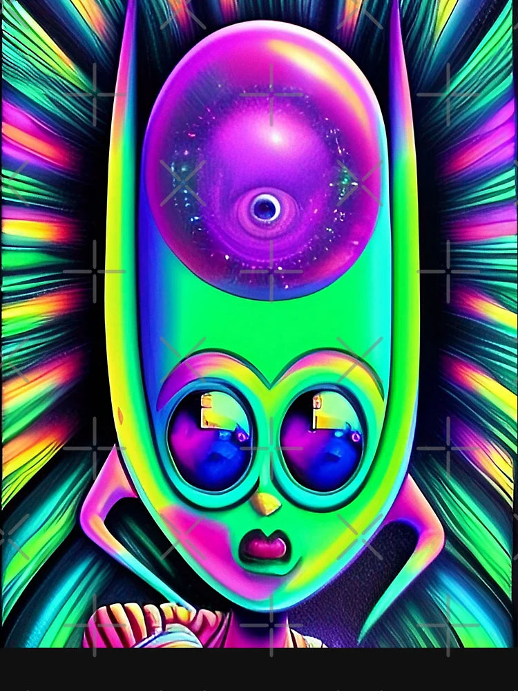 3D alien art. Trippy psychedelic