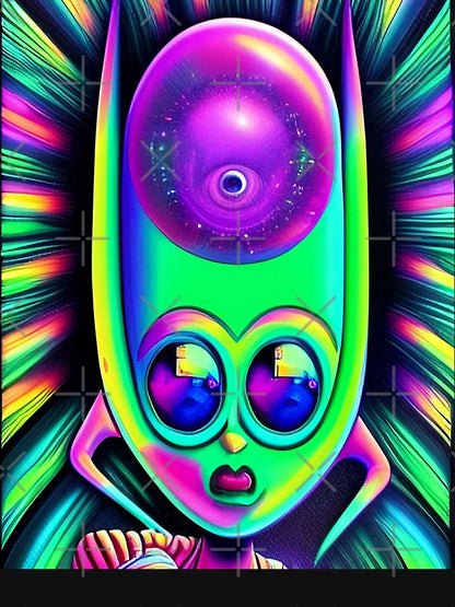 3D alien art. Trippy psychedelic