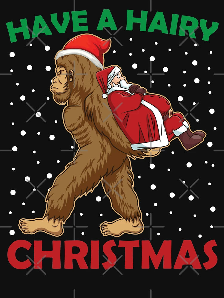 Have A Hairy Christmas Funny Santa Abduction By Bigfoot
