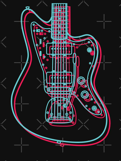3D Offset Style Electric Guitar Body Outline
