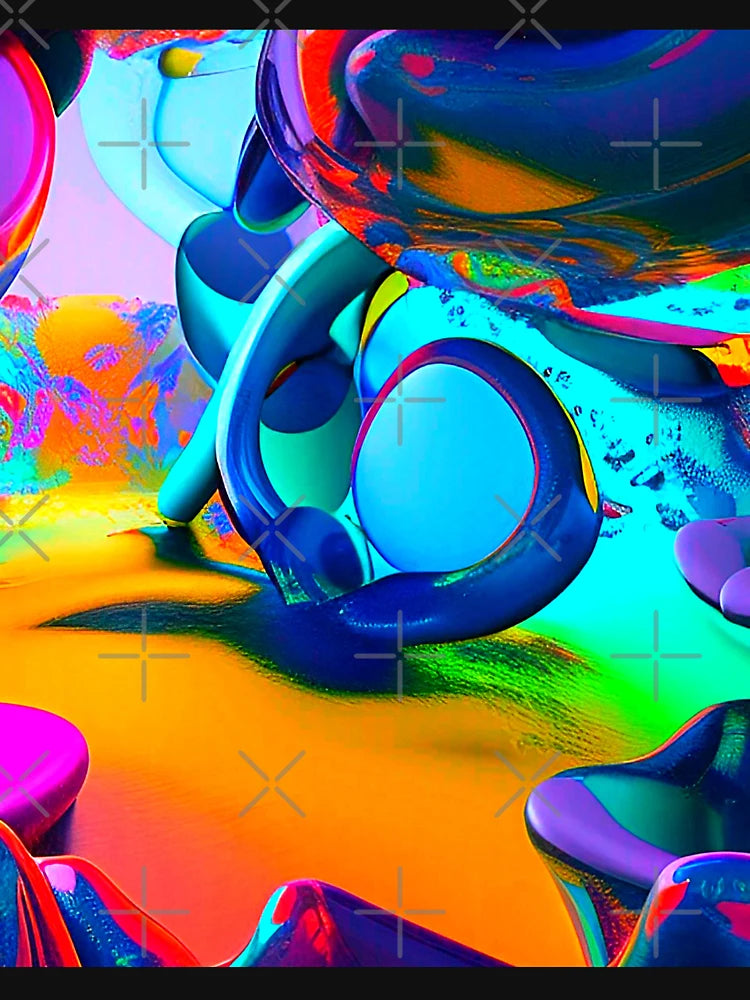 Abstract 3D art. Colorful magical landscape