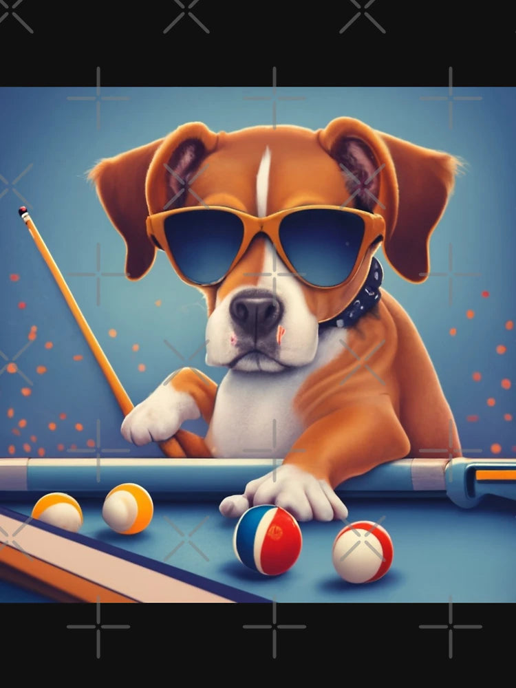 Dog Playing Pool
