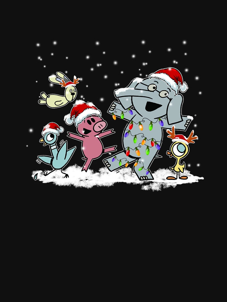 Elephant And Pig Santa Hat Reindeer Funny Christmas Gift