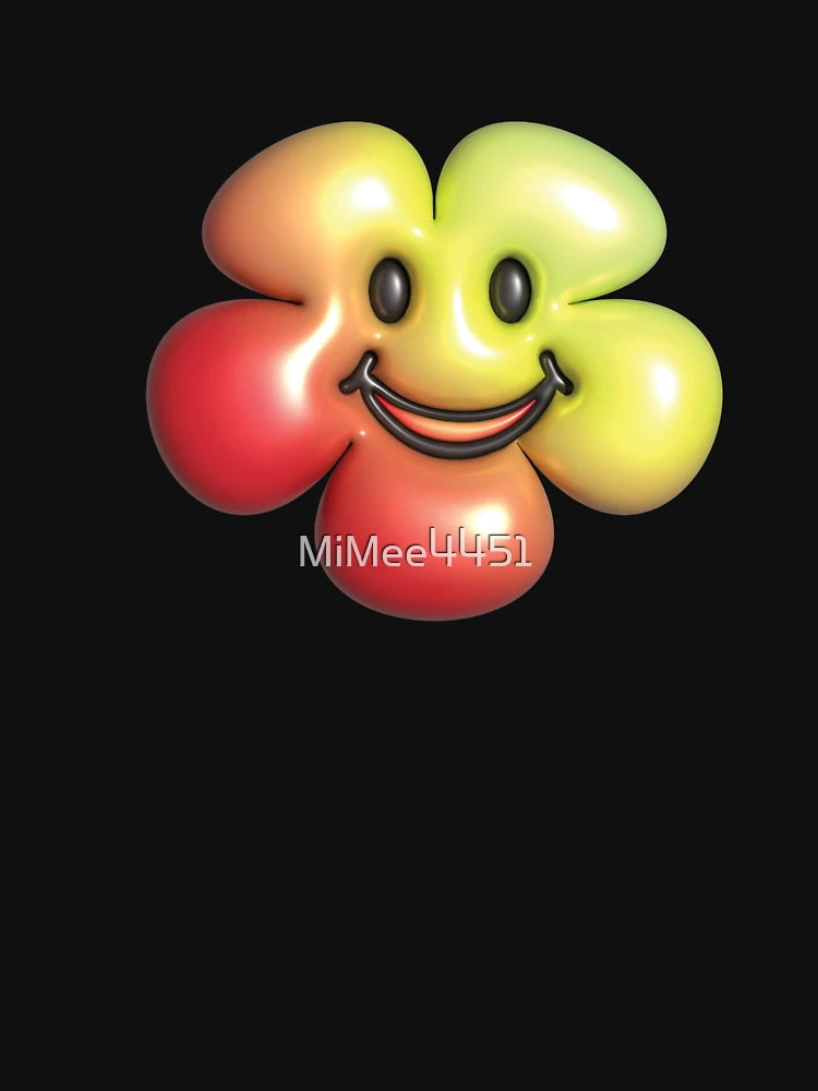 3d yellow and red flower smiley face.