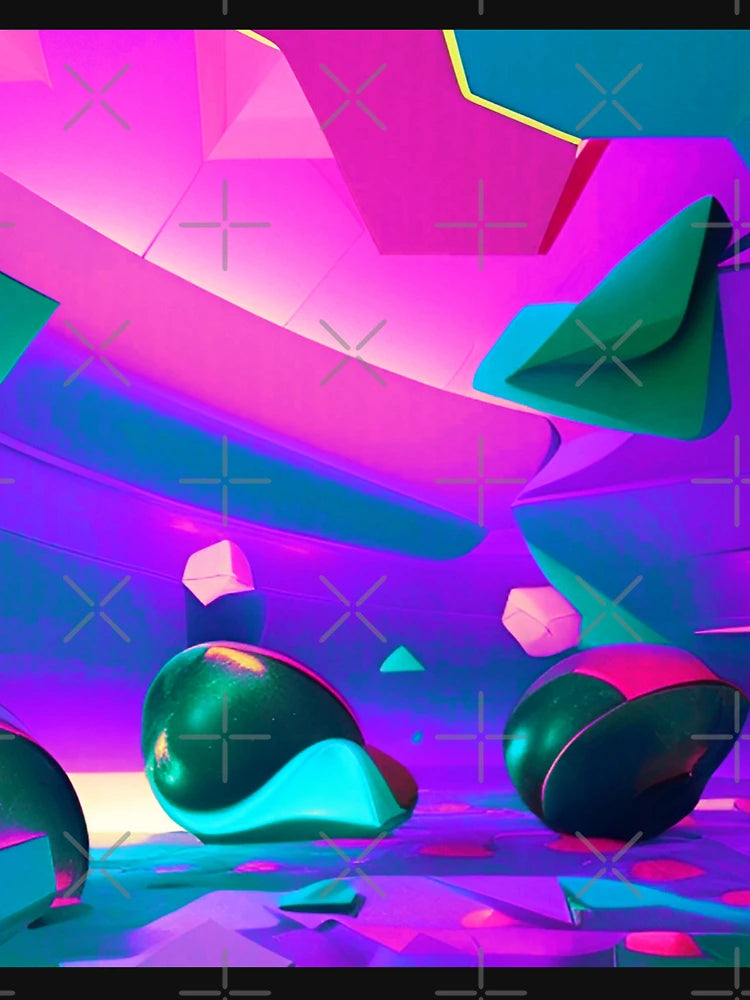 Abstract 3D art. Colorful magical landscape