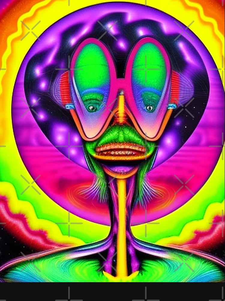 3D alien art. Trippy psychedelic