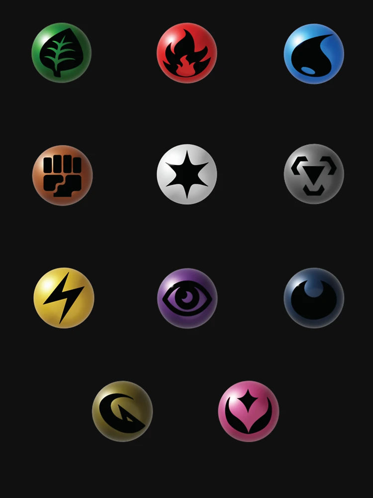 3D Energy Types Sticker Pack