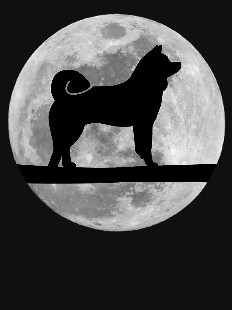 Akita Dog Night Moon akita inu Lover