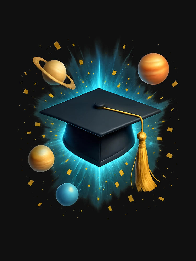 Gold Graduation Cap Celebration 3D Design