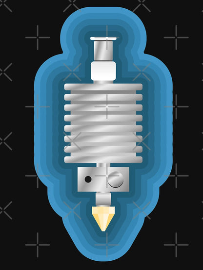 3D Printer Hot End Extruder with colorful border