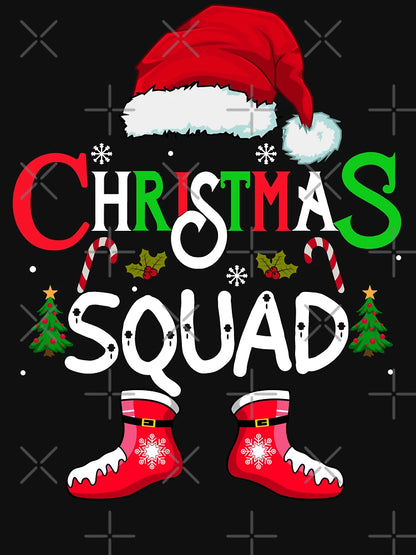 family christmas squad shirt , groovy matching christmas 2023 santa hat crew shirt
