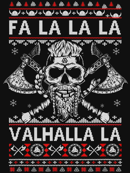 Fa La La Valhalla Viking Skull Christmas Ugly