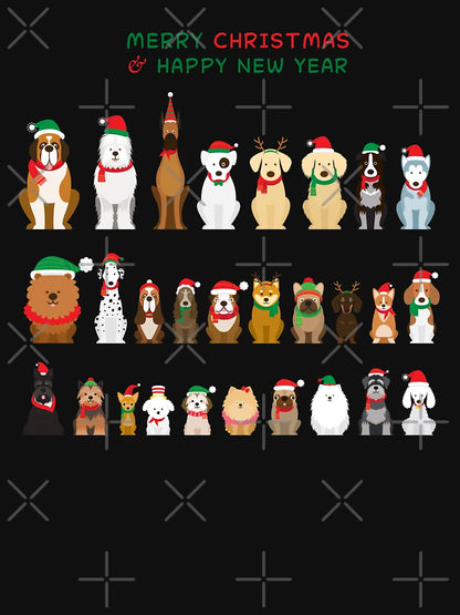 Dogs Wishing Merry Christmas and Happy New Year - A funny Xmas gift for a dog lover