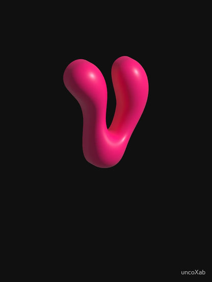 3D Pink Jelly Letter V – Glossy Bubble Alphabet Art