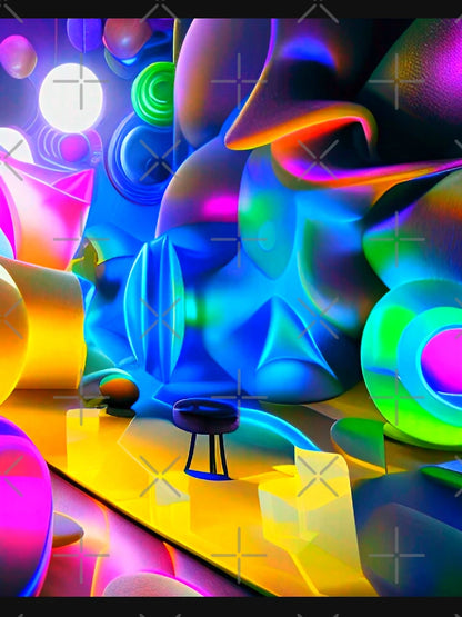 Abstract 3D art. Colorful magical landscape