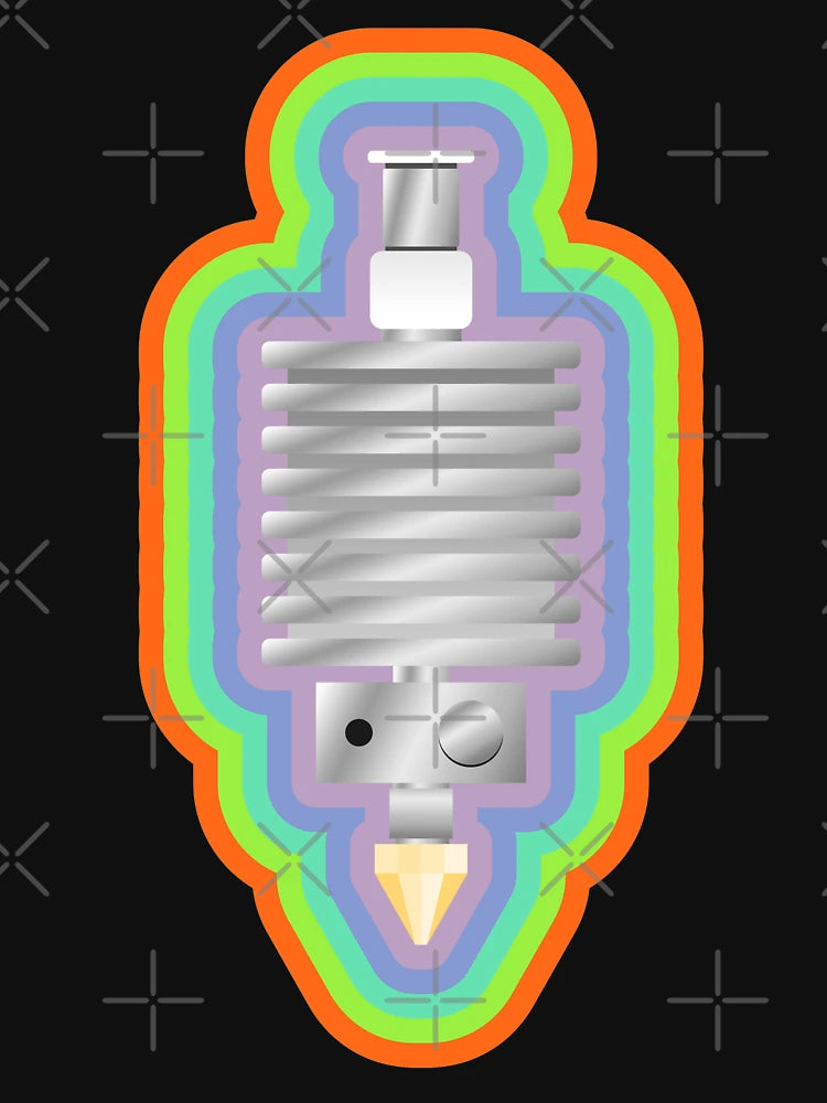 3D Printer Hot End Extruder with colorful border