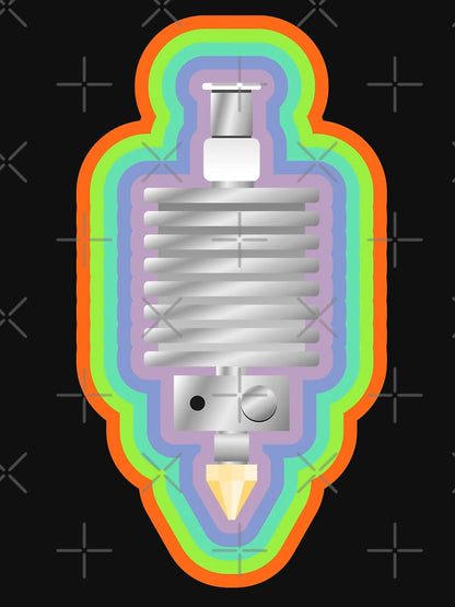 3D Printer Hot End Extruder with colorful border