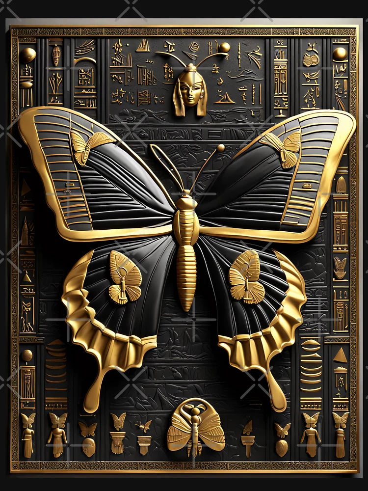Egyptian Black & Gold 3D Decorative Butterfly Panel Art
