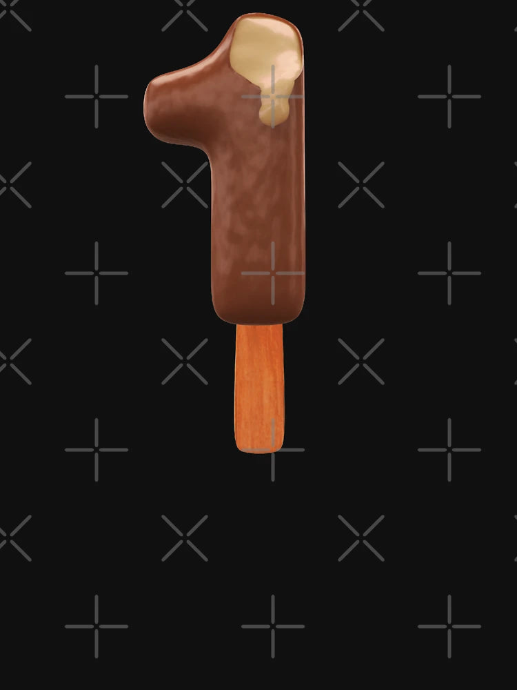 1 Ice Cream One Number 3d Chocolate