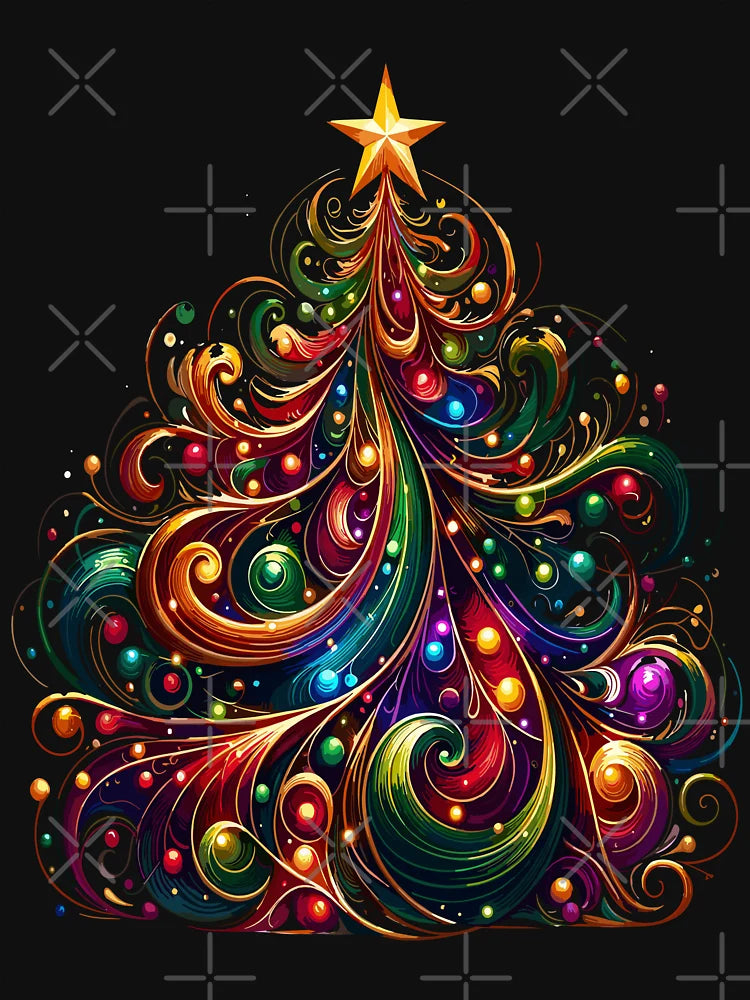 Festive Glow Christmas Tree Artwork