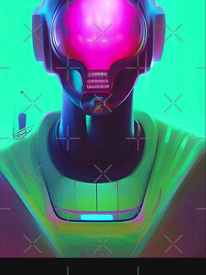 3D alien art. Coloful synthwave style neon