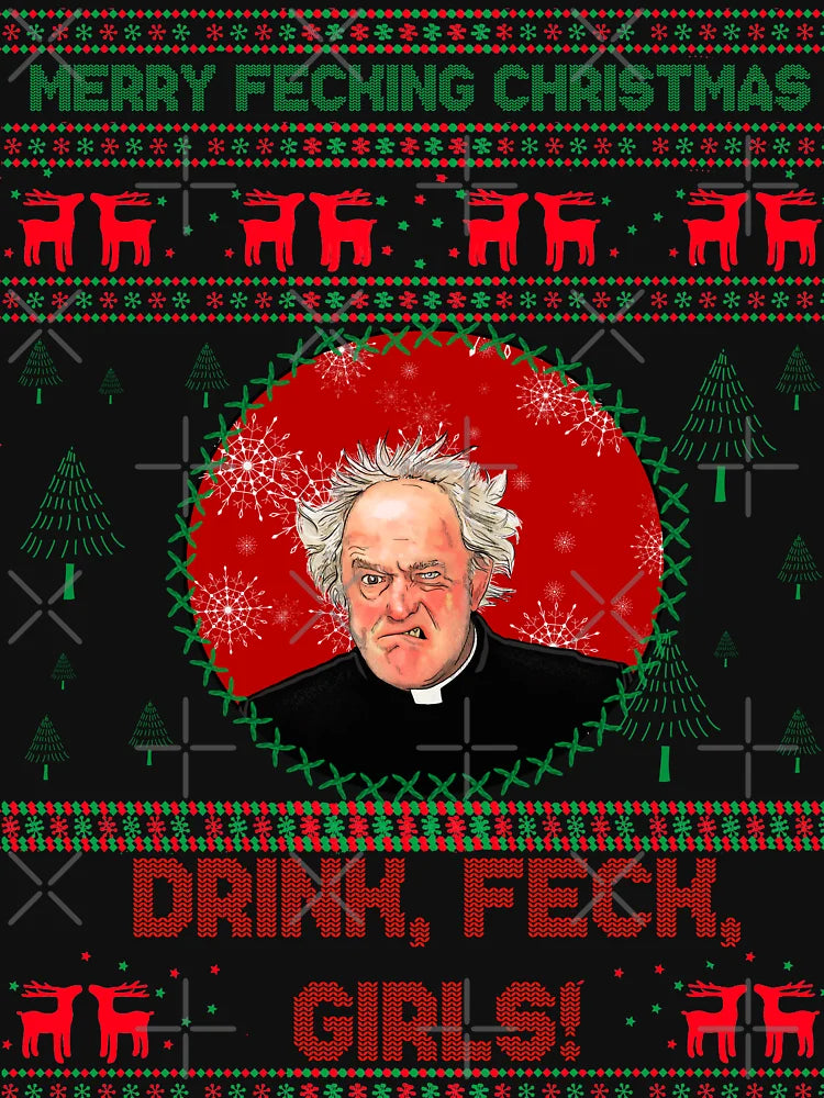 Father Jack Christmas Jumper Drink Feck Girls- Father Ted