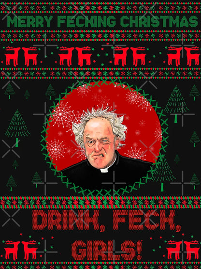 Father Jack Christmas Jumper Drink Feck Girls- Father Ted