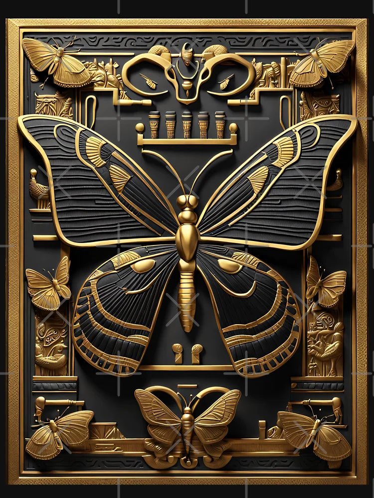 Egyptian Black & Gold 3D Decorative Butterfly Panel Art