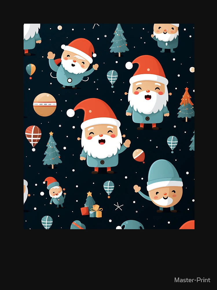 Festive Christmas Designs - Colorful Santa Clauses