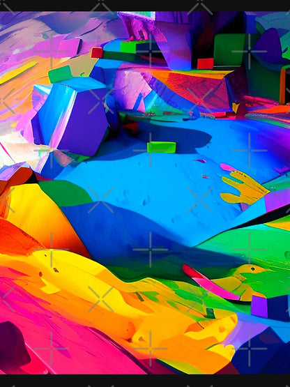 Abstract 3D art. Colorful magical landscape