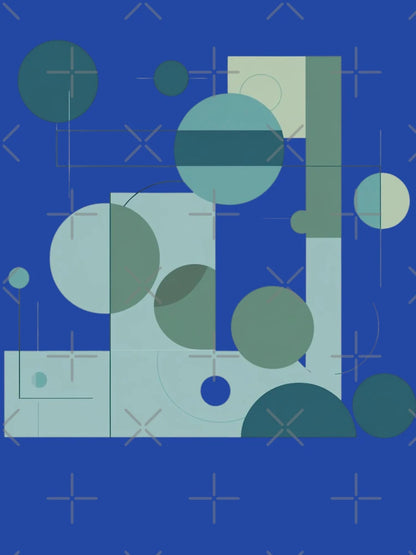 Abstract Geometric - all blues and greens